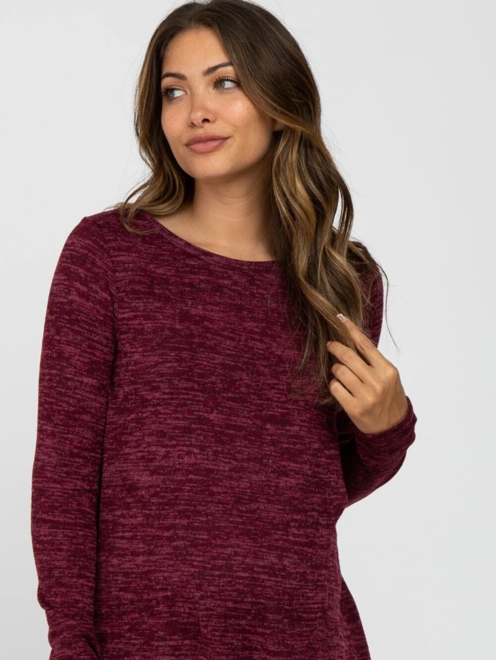 Croft & Barrow Red Long Sleeve Shirt Top Button Detail Maroon